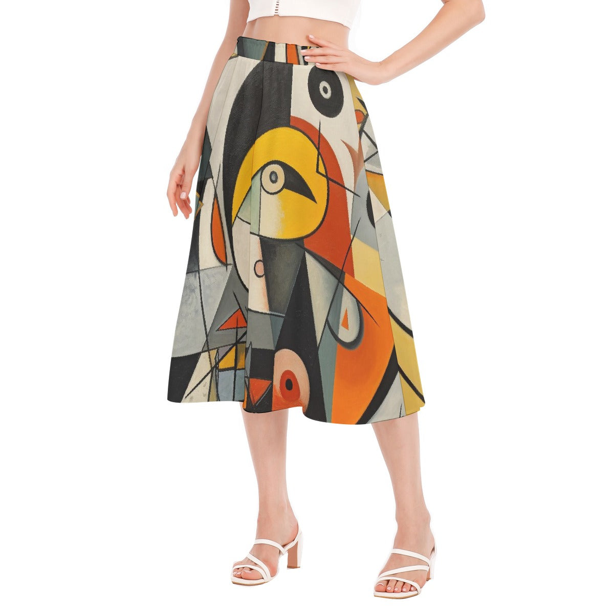 All-Over Print Women's Long Section Chiffon Skirt