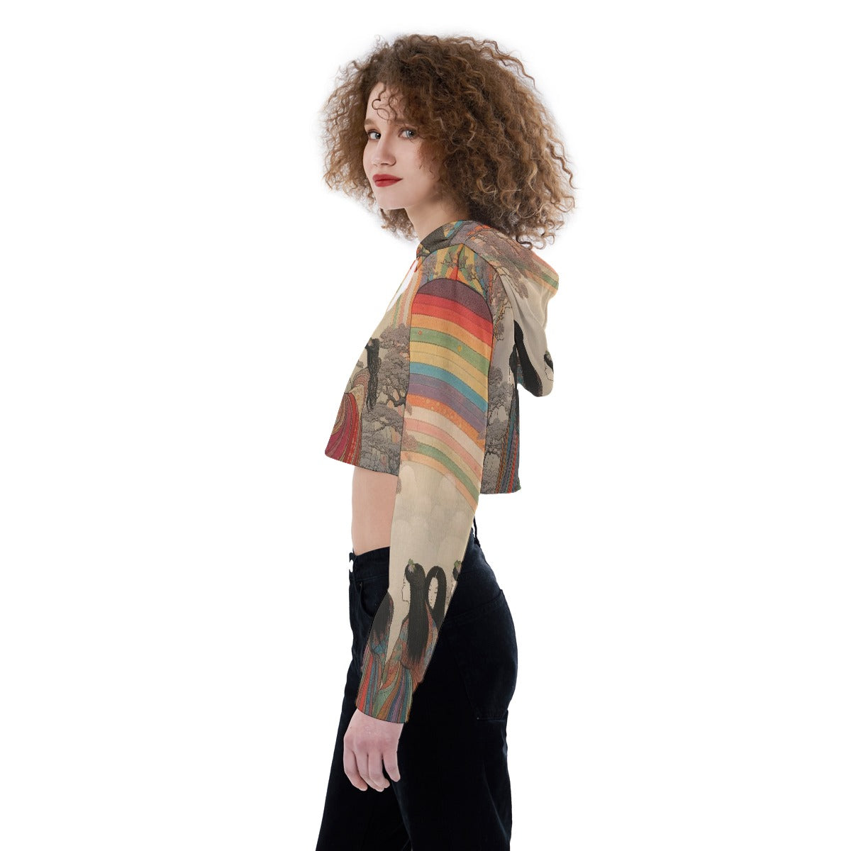 All-Over Print Women's Crop Top Hoodie