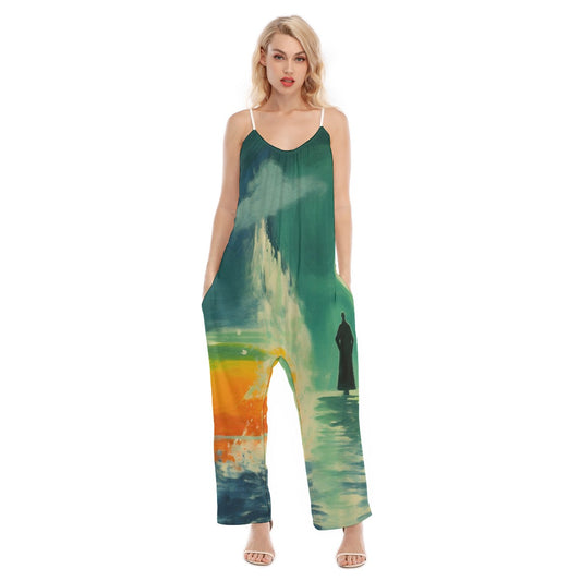 All-Over Print Women's Loose Cami Jumpsuit