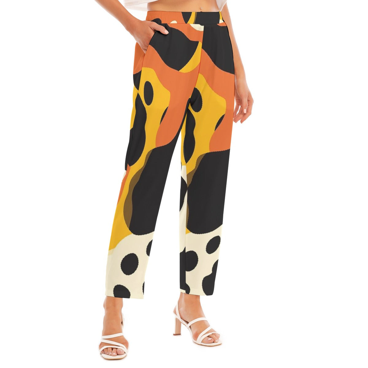 All-Over Print Women's Loose Straight-leg Pants