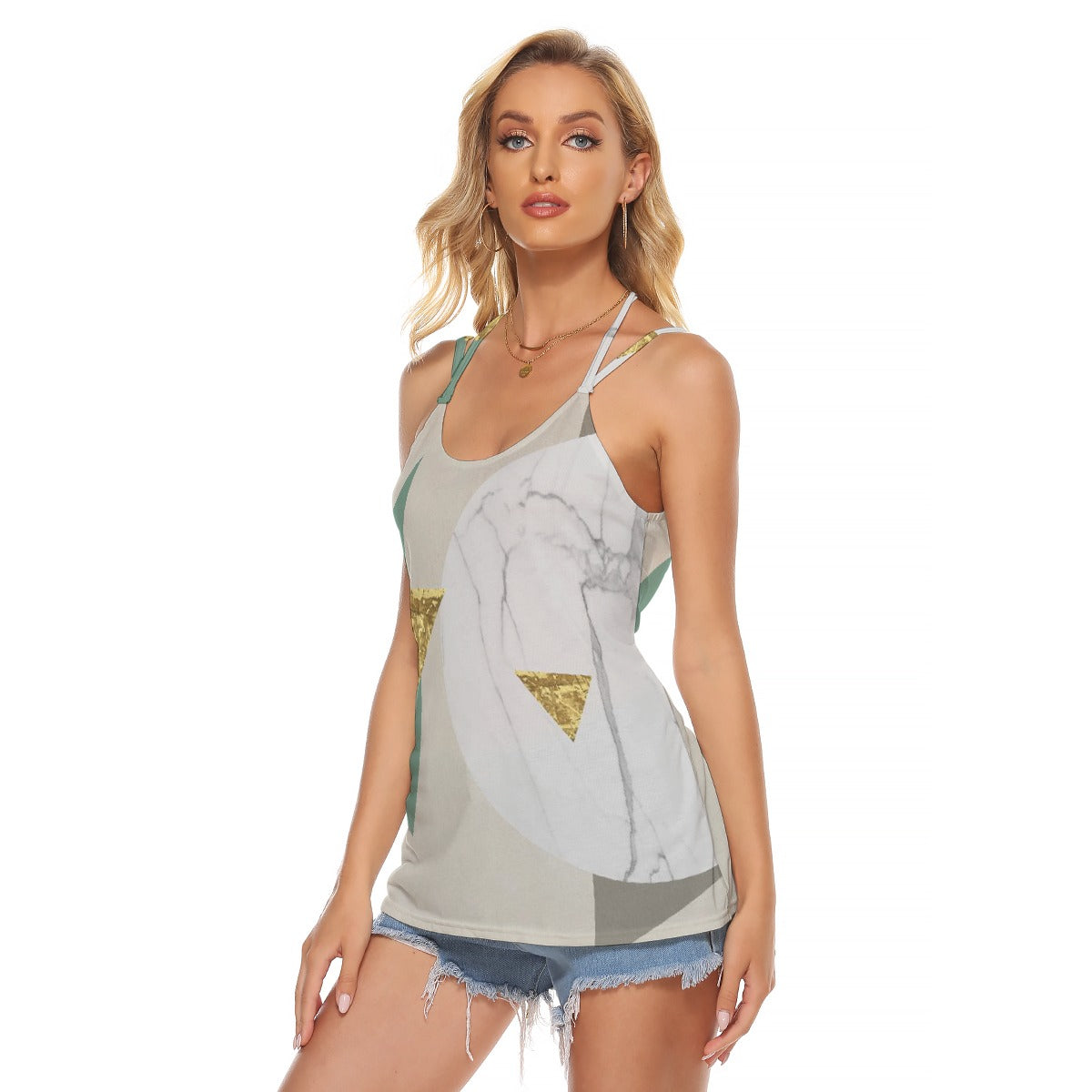 All-Over Print Women's Halter Top With Backless