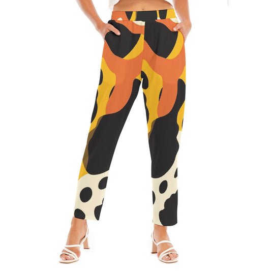 All-Over Print Women's Loose Straight-leg Pants