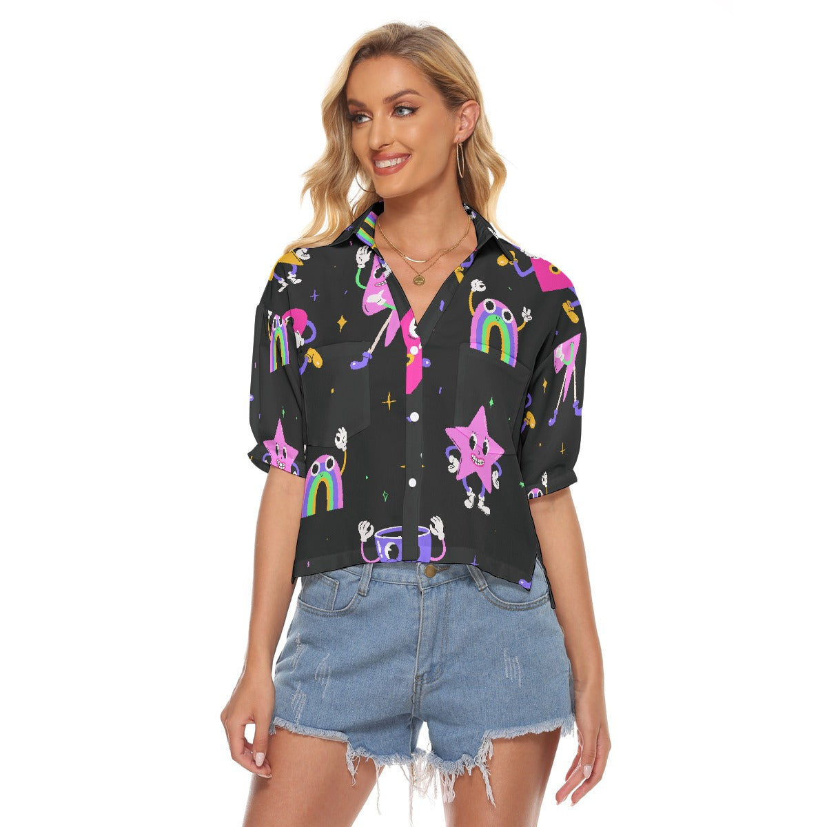 All-Over Print Women's V-neck Shirts