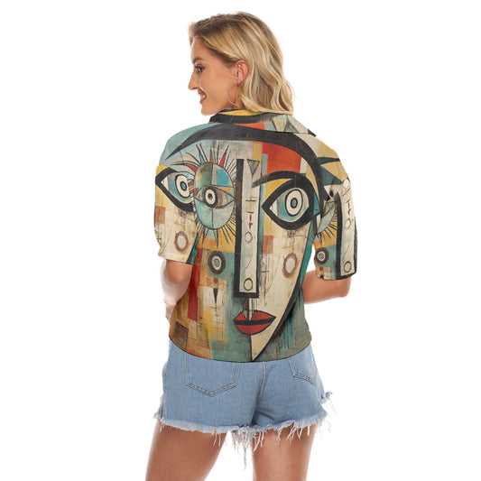 All-Over Print Women's V-neck Shirts