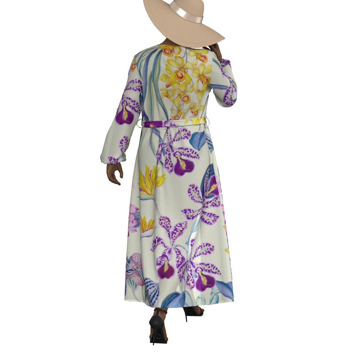 All-Over Print Women's Lace-up Chiffon Robe