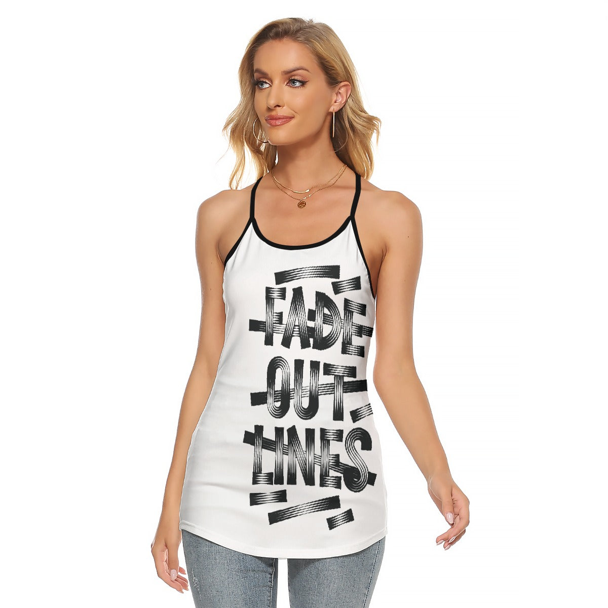 All-Over Print Women's Criss-Cross Open Back Tank Top