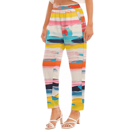 All-Over Print Women's Loose Straight-leg Pants