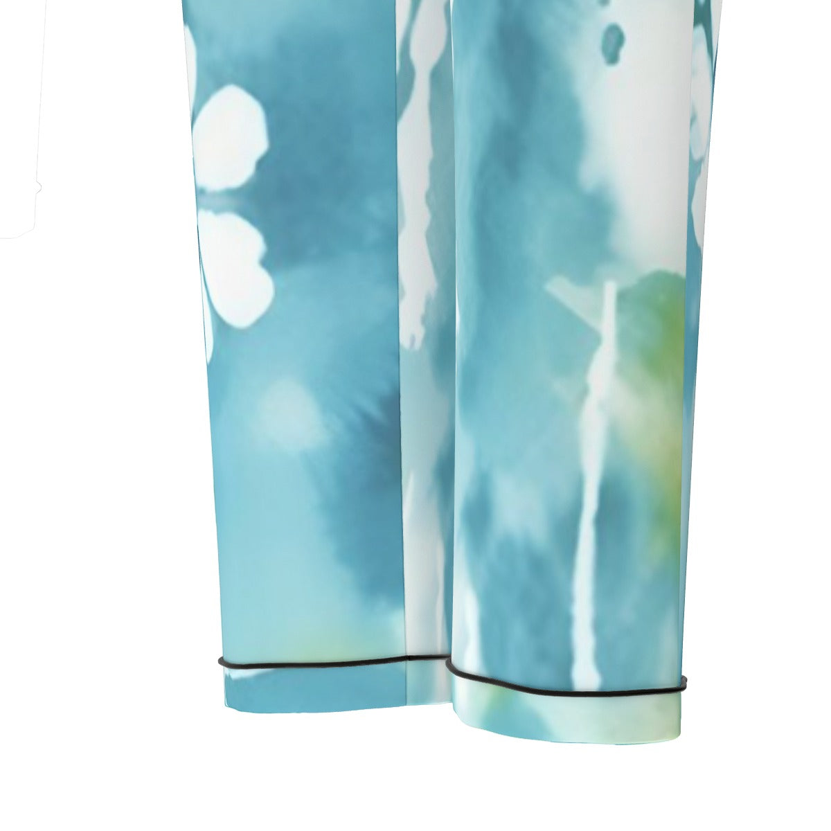 All-Over Print Women's Long Sleeve Pajama Set With Black Contrast Piping