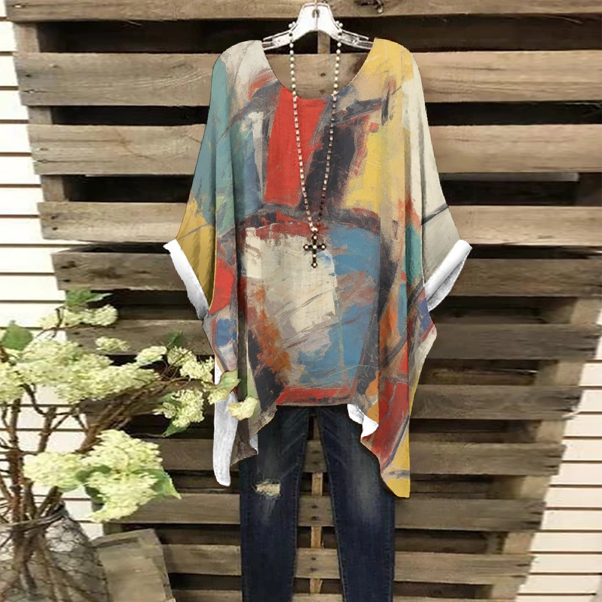 All-Over Print Women's Bat Sleeve Shirt