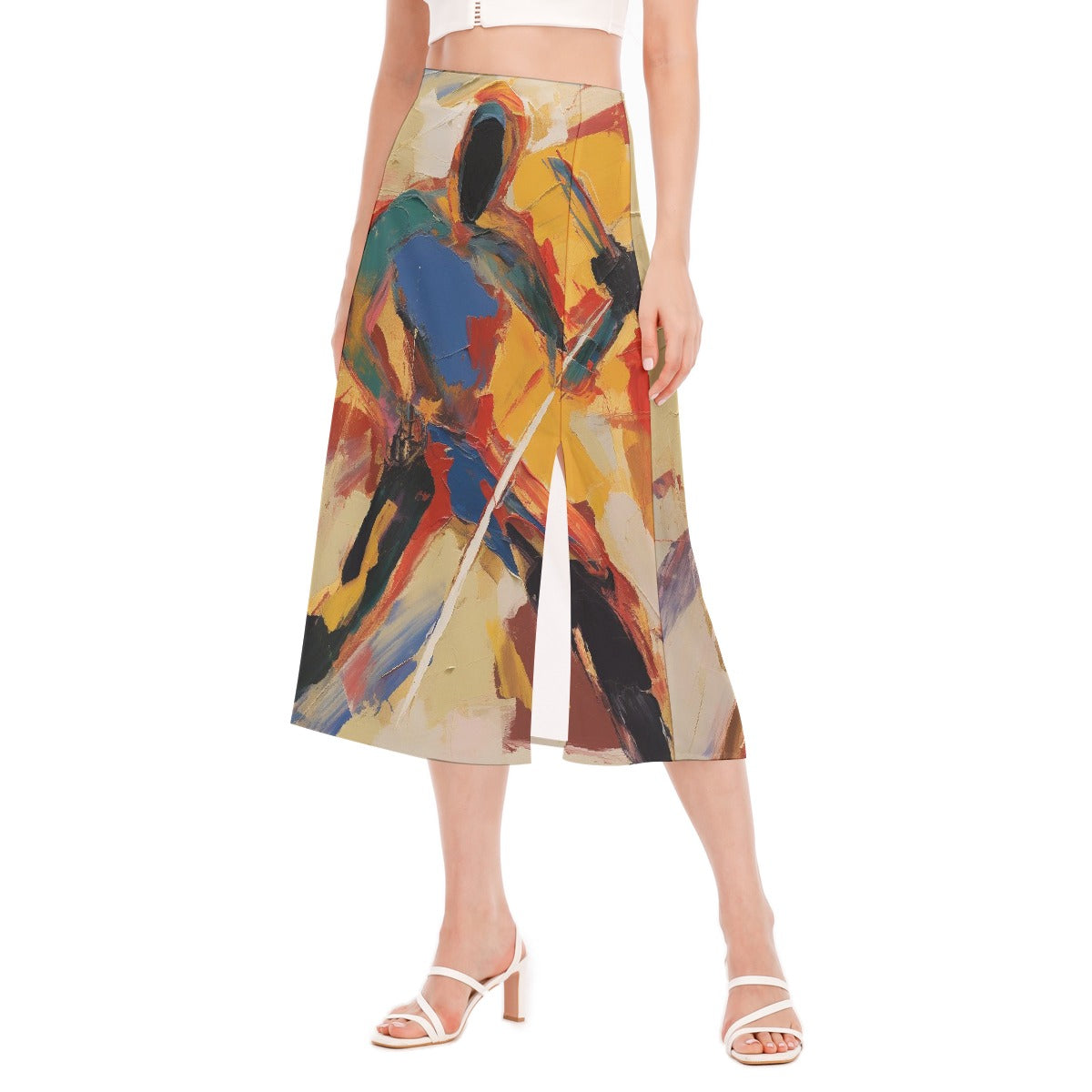 All-Over Print Women's High Slit Long Skirt