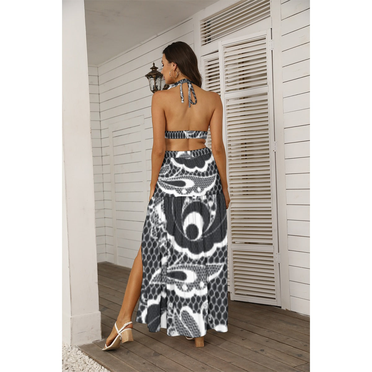 All-Over Print Women's Tie Back Wrap Dress
