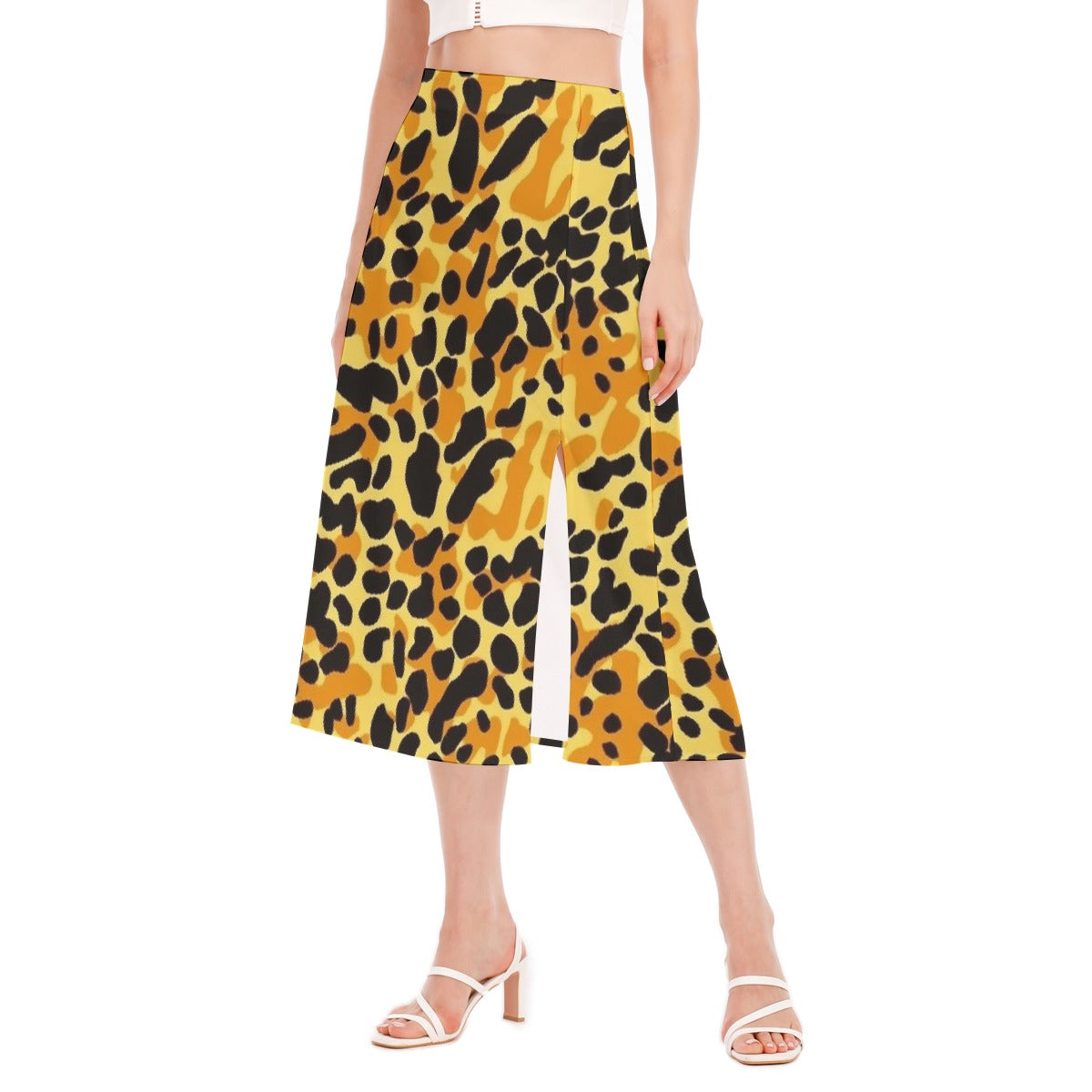 All-Over Print Women's High Slit Long Skirt