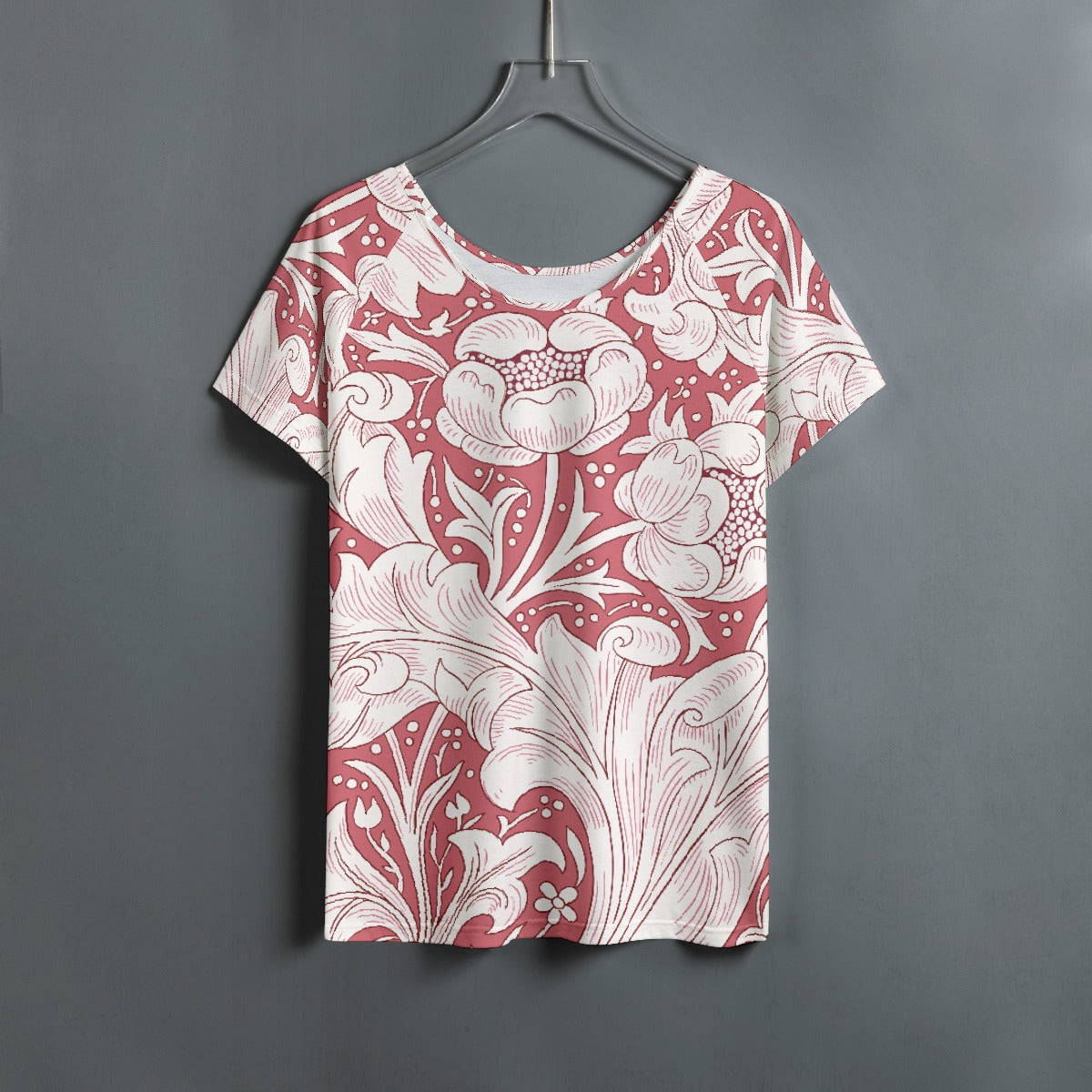 All-Over Print Women's Round Neck T-shirt With Raglan Sleeve