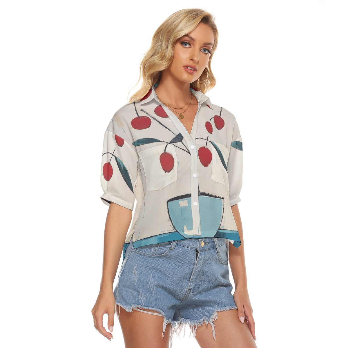 All-Over Print Women's V-neck Shirts