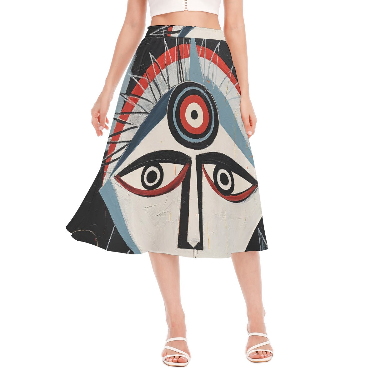 All-Over Print Women's Long Section Chiffon Skirt