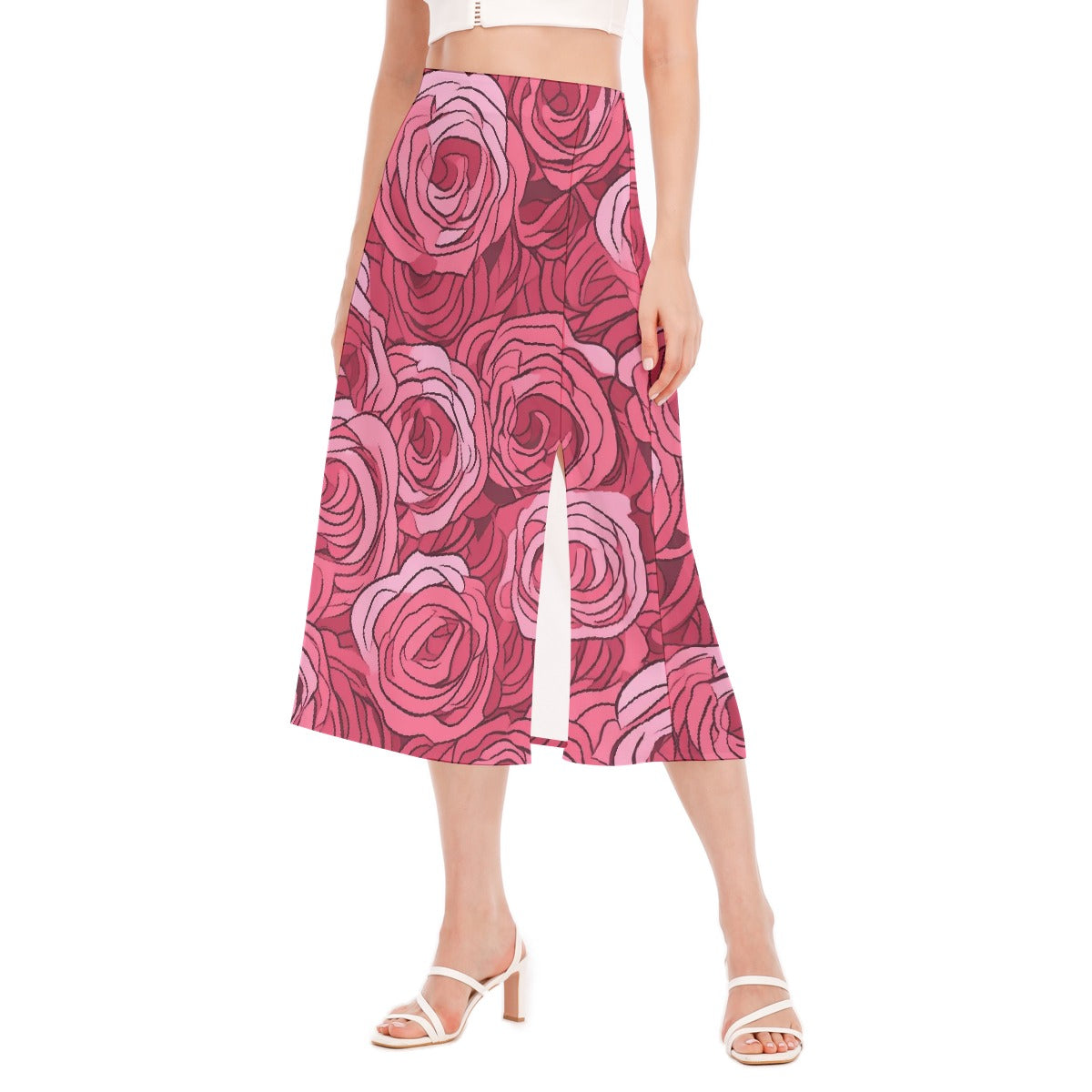All-Over Print Women's High Slit Long Skirt
