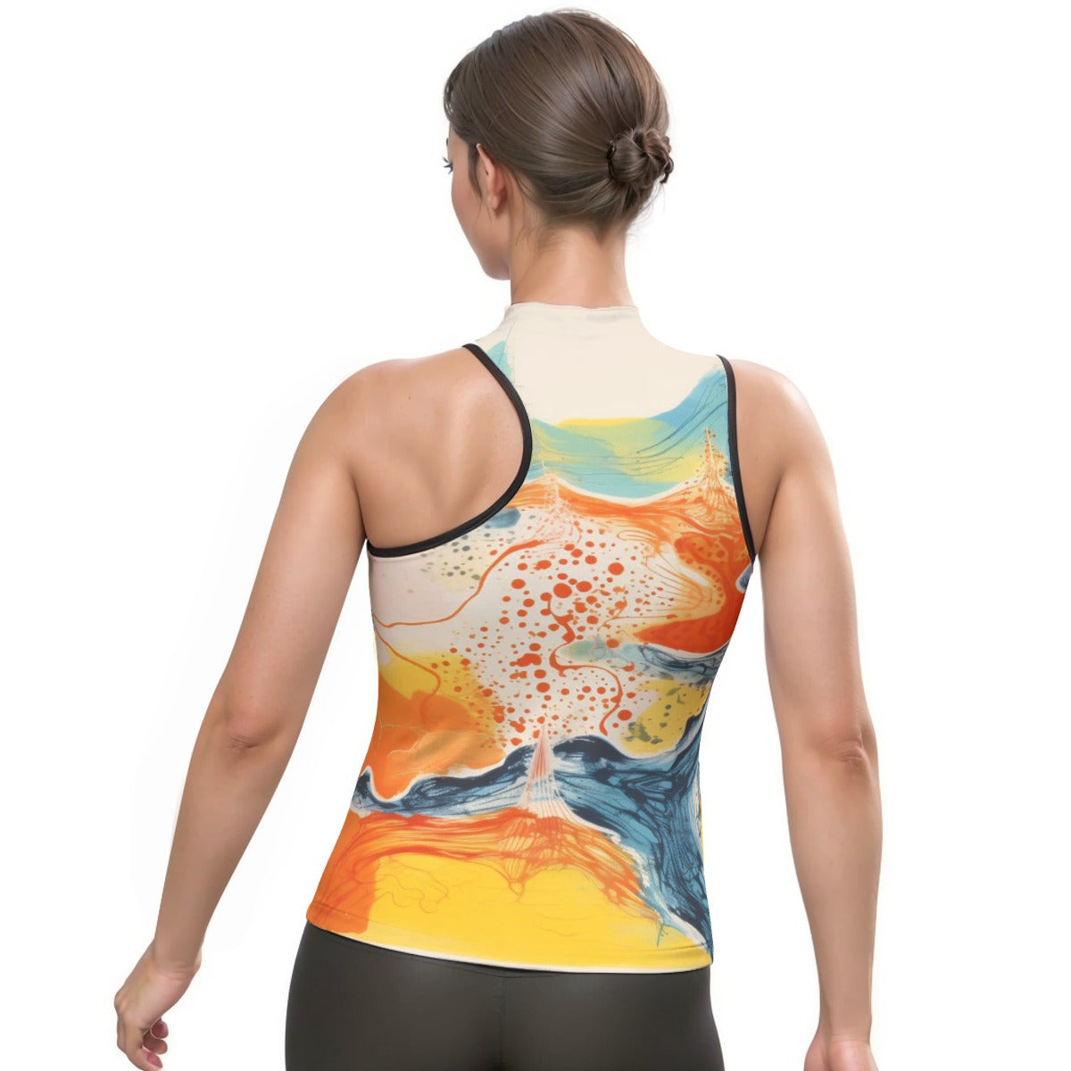 All-Over Print Women's Halter Sleeveless Asymmetrical Tank Top