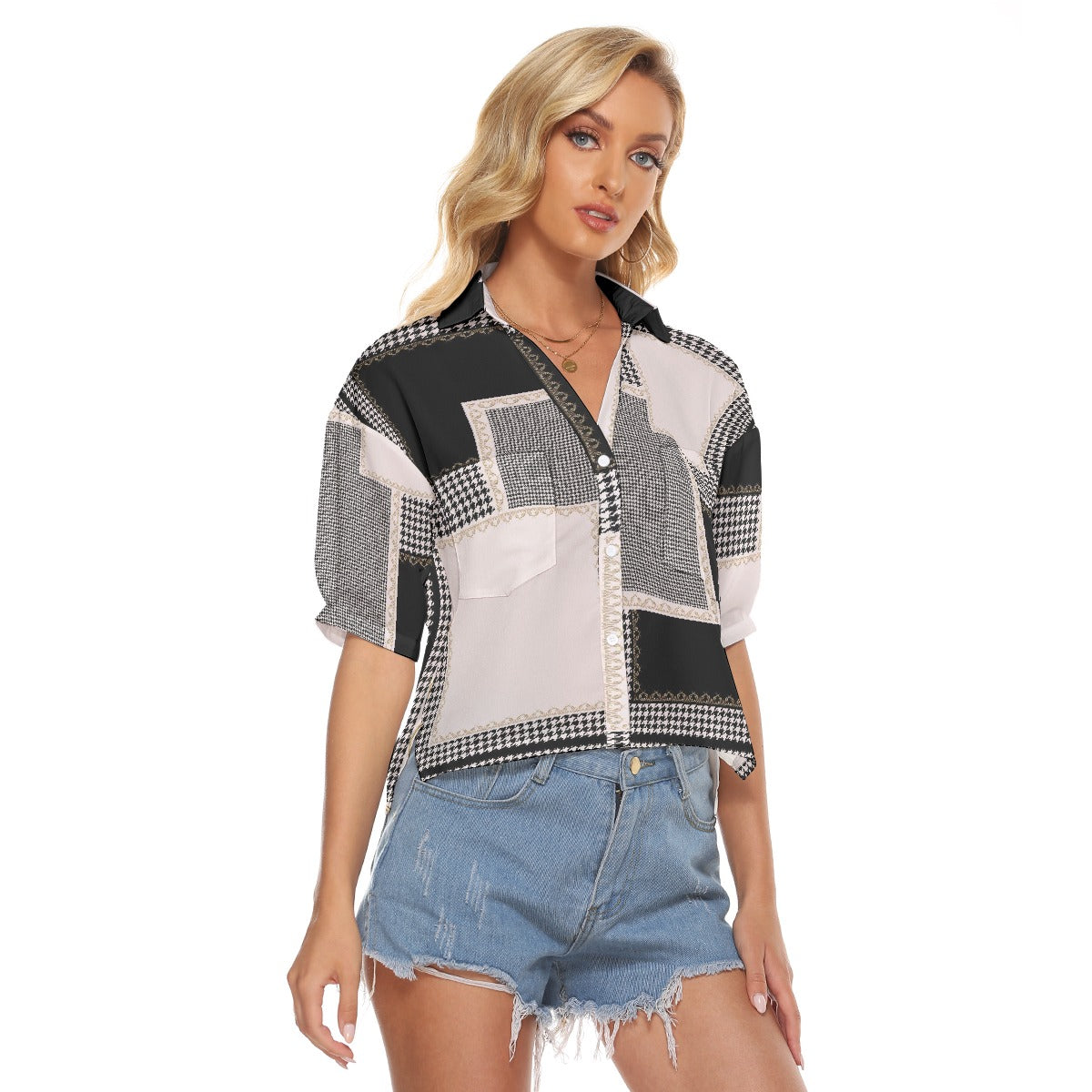 All-Over Print Women's V-neck Shirts