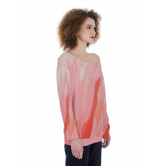 All-Over Print Oversized Women's Off-Shoulder Sweatshirt