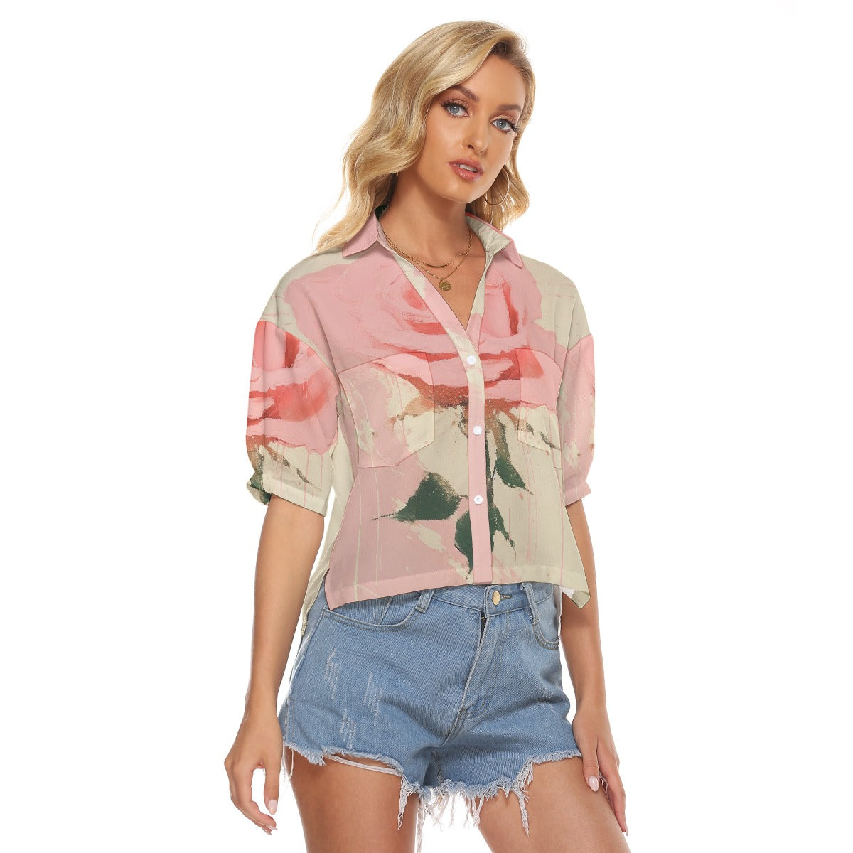 All-Over Print Women's V-neck Shirts