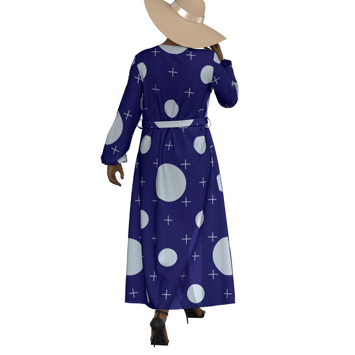 All-Over Print Women's Lace-up Chiffon Robe