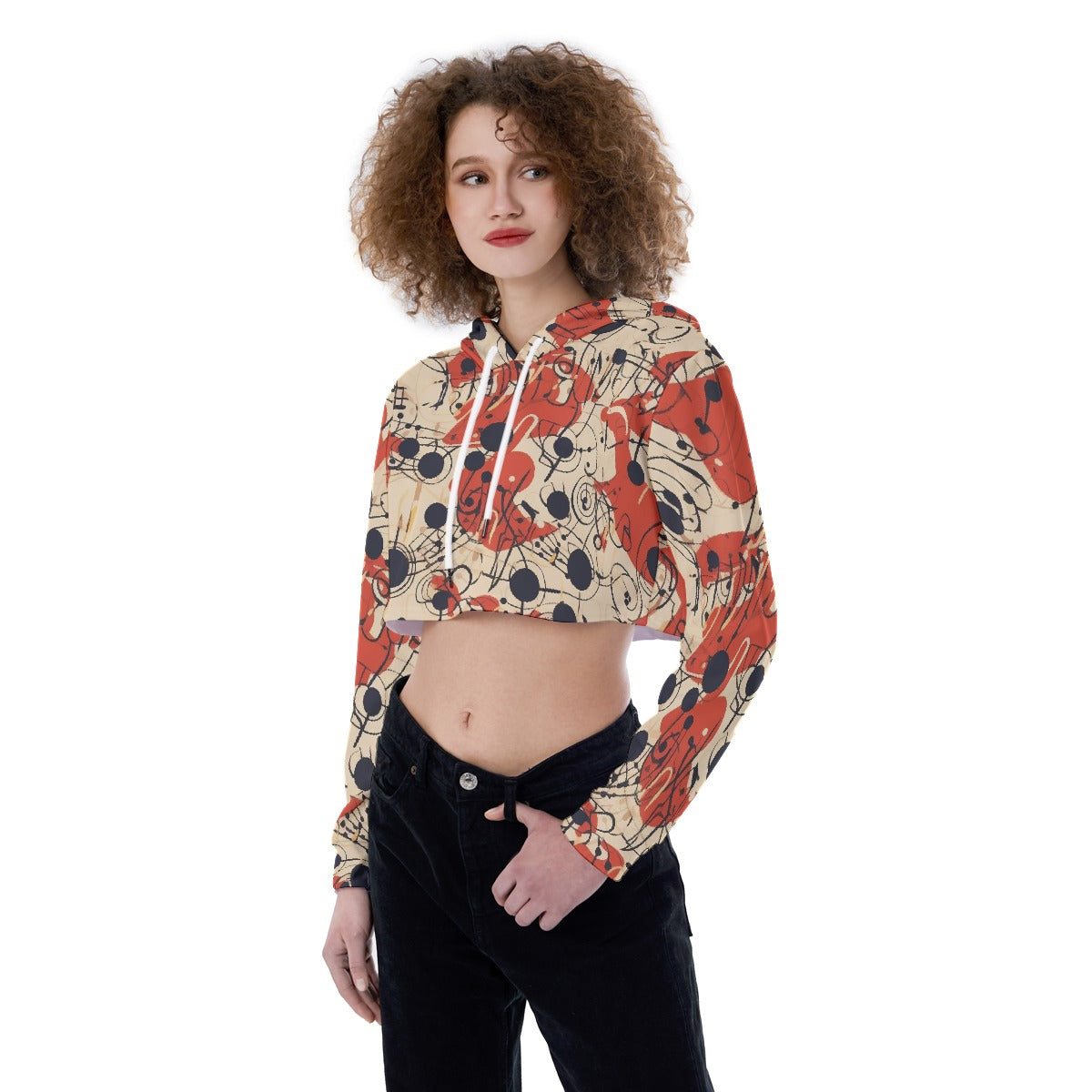 All-Over Print Women's Crop Top Hoodie