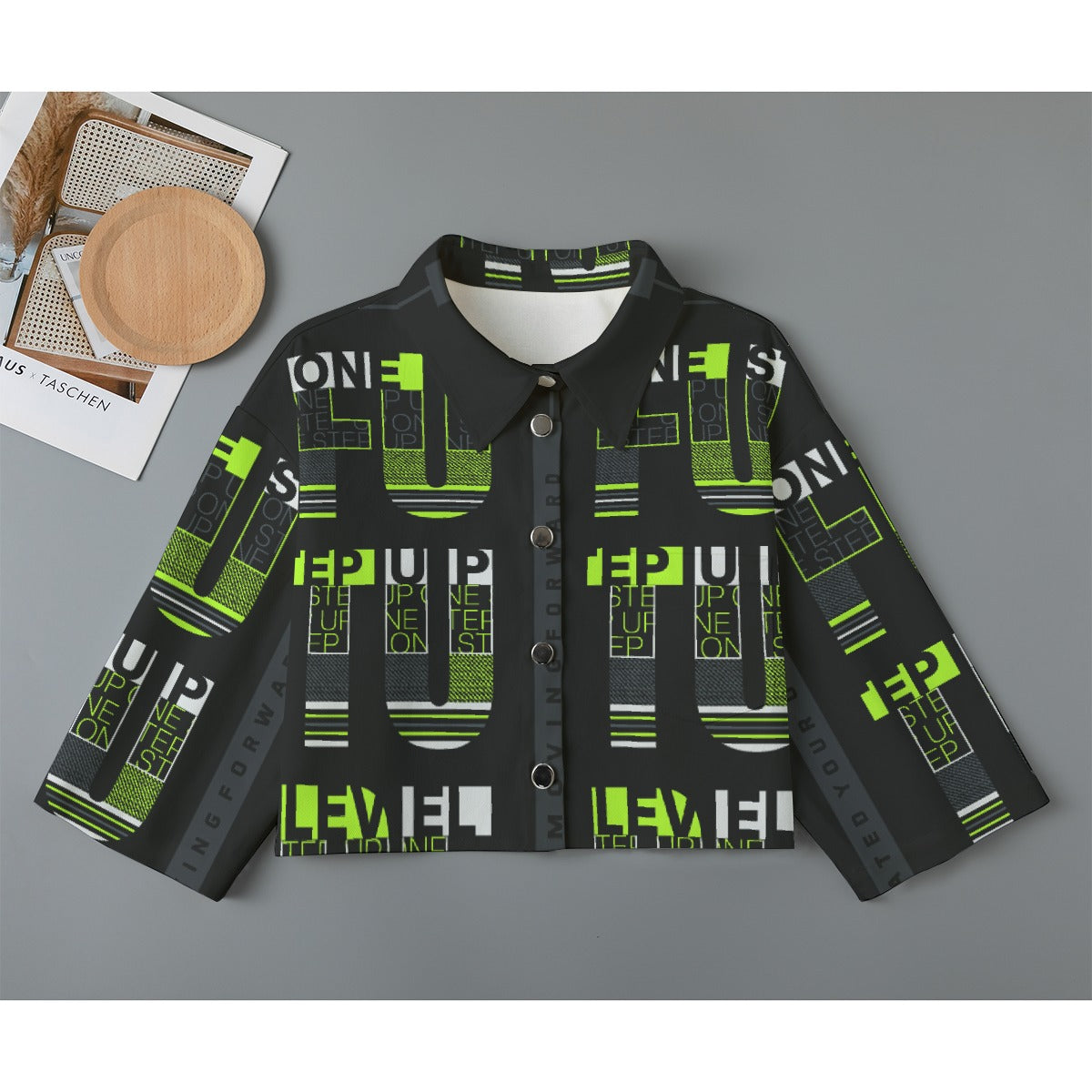 All-Over Print Women's Cropped Jacket | 245GSM Cotton