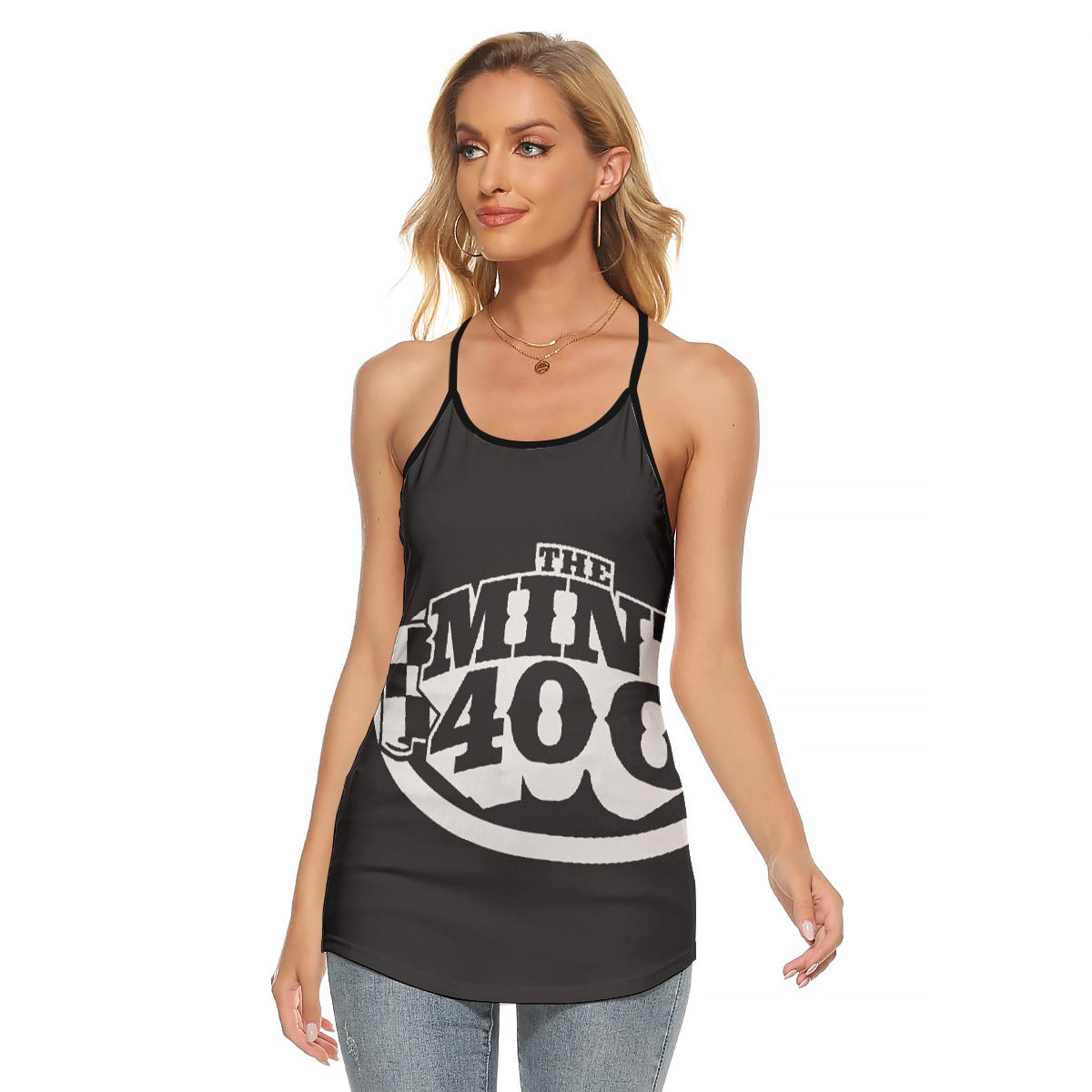 All-Over Print Women's Criss-Cross Open Back Tank Top