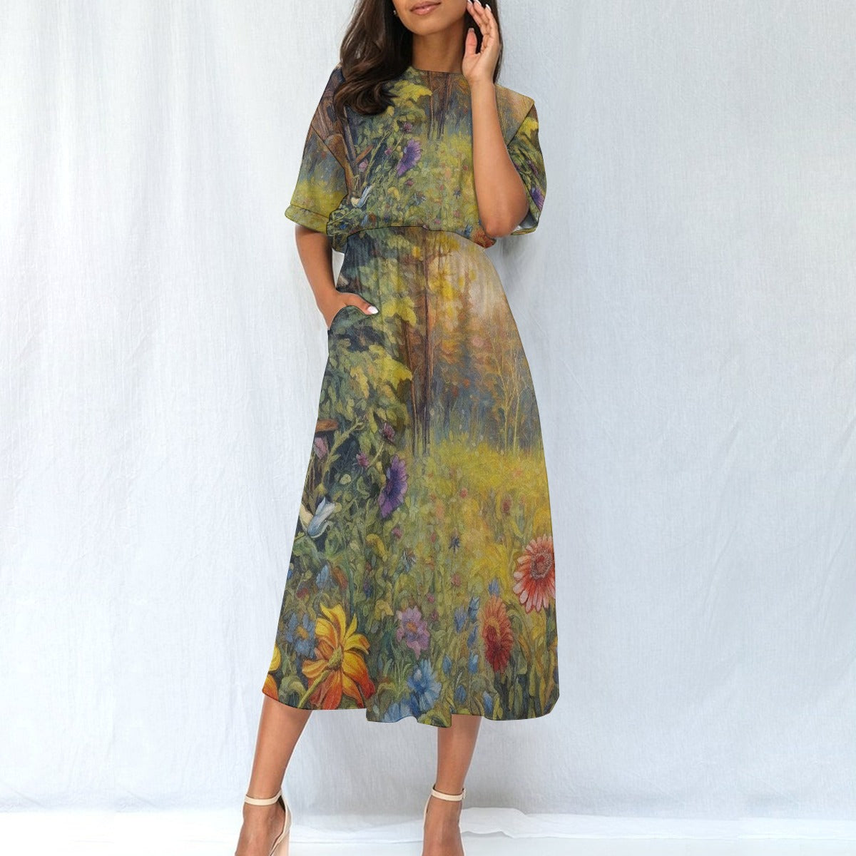 All-Over Print Women's Elastic Waist Dress