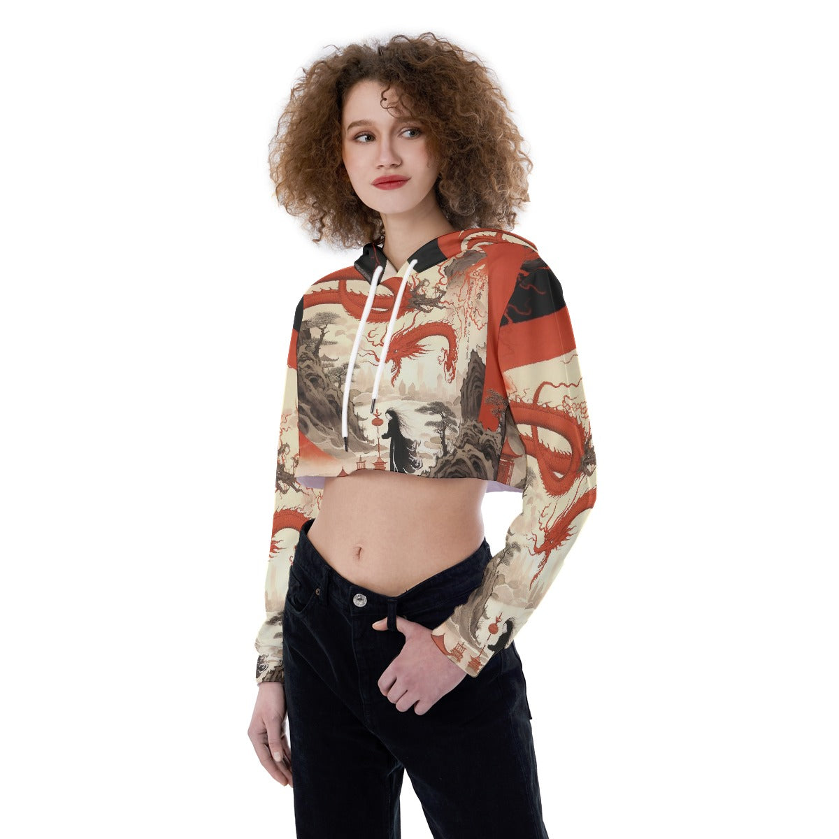 All-Over Print Women's Crop Top Hoodie