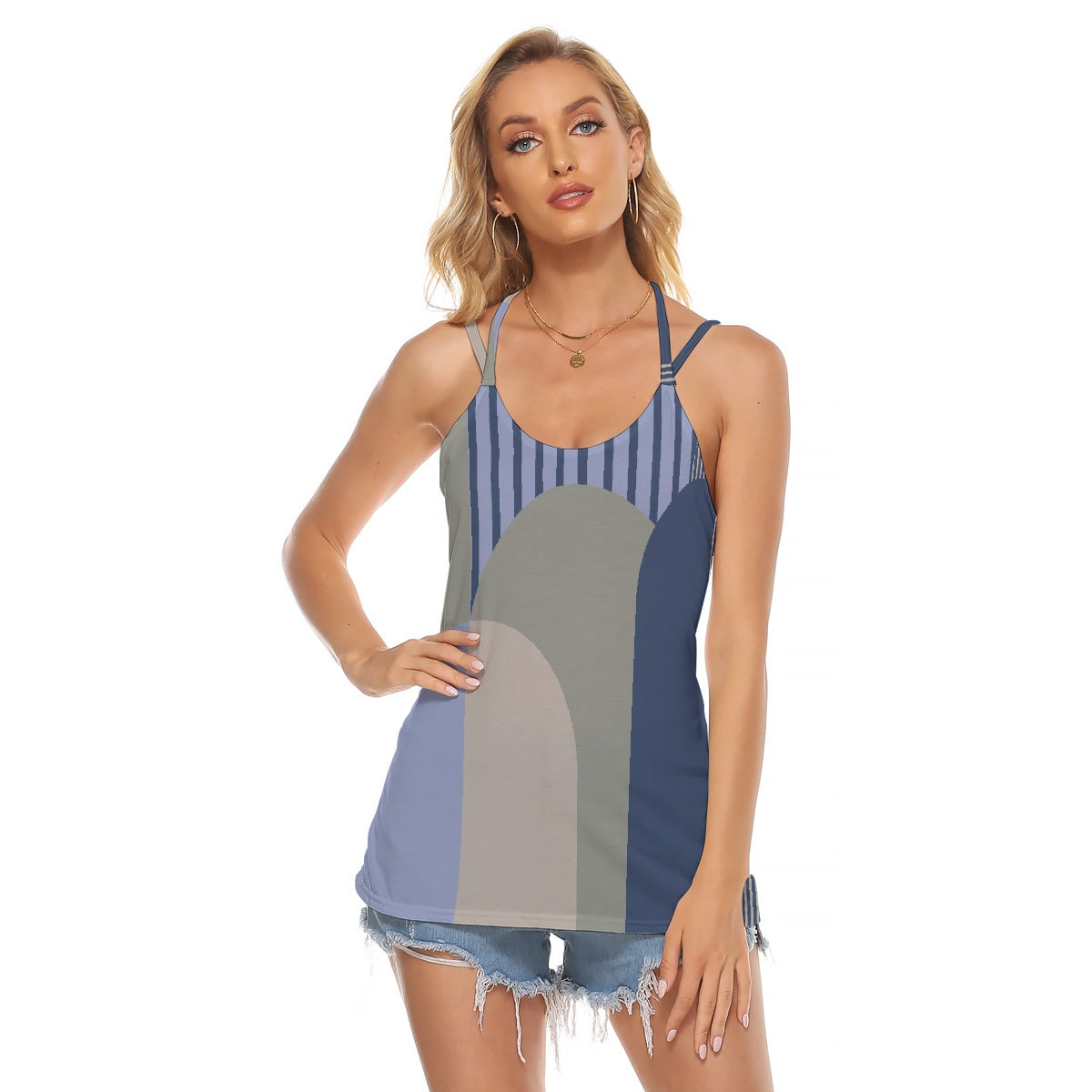 All-Over Print Women's Halter Top With Backless