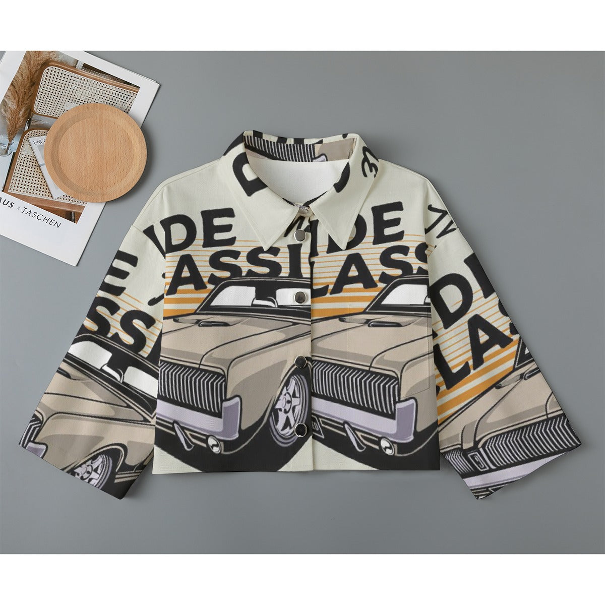 All-Over Print Women's Cropped Jacket | 245GSM Cotton