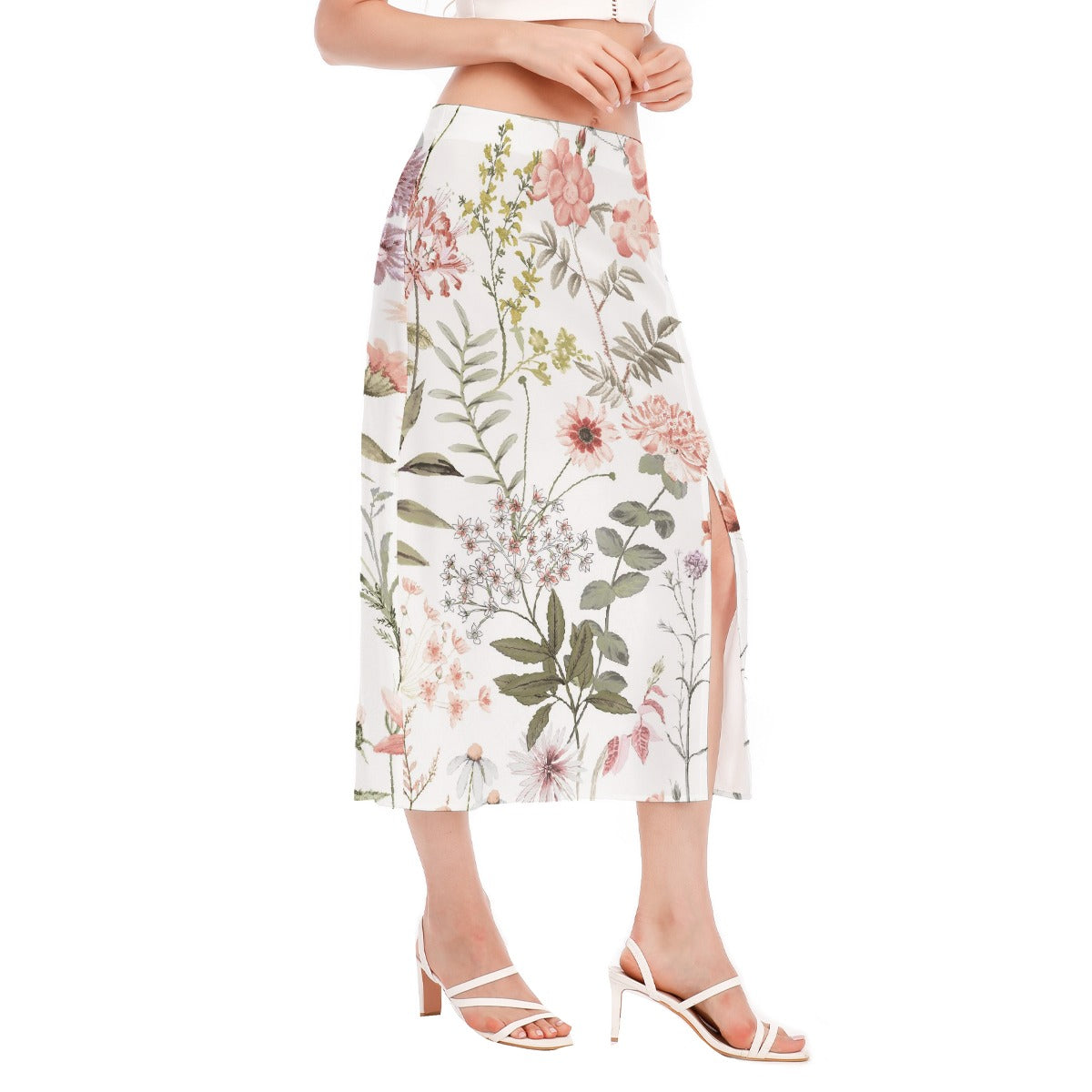 All-Over Print Women's High Slit Long Skirt