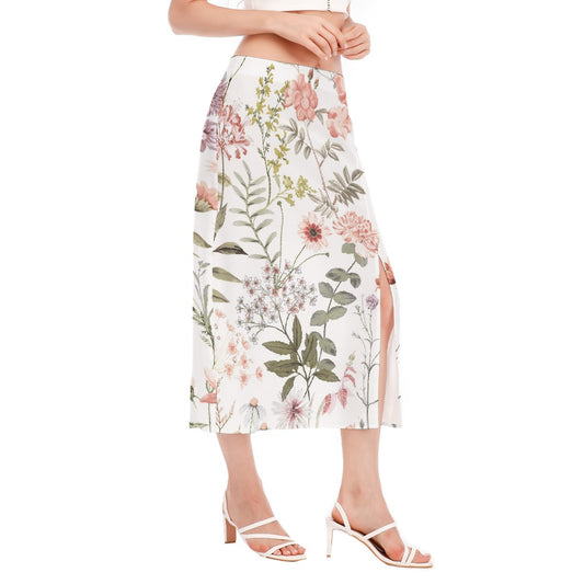 All-Over Print Women's High Slit Long Skirt