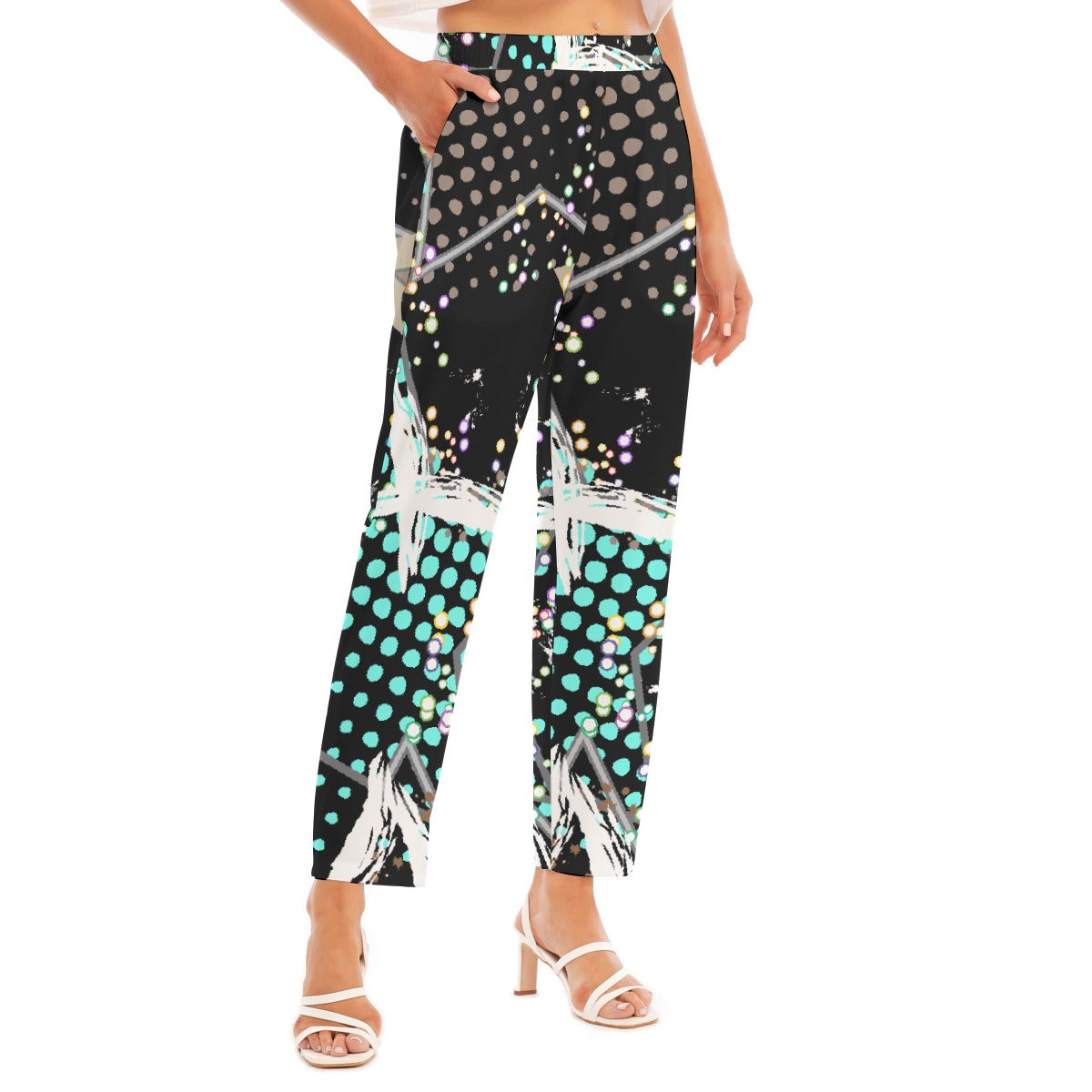 All-Over Print Women's Loose Straight-leg Pants