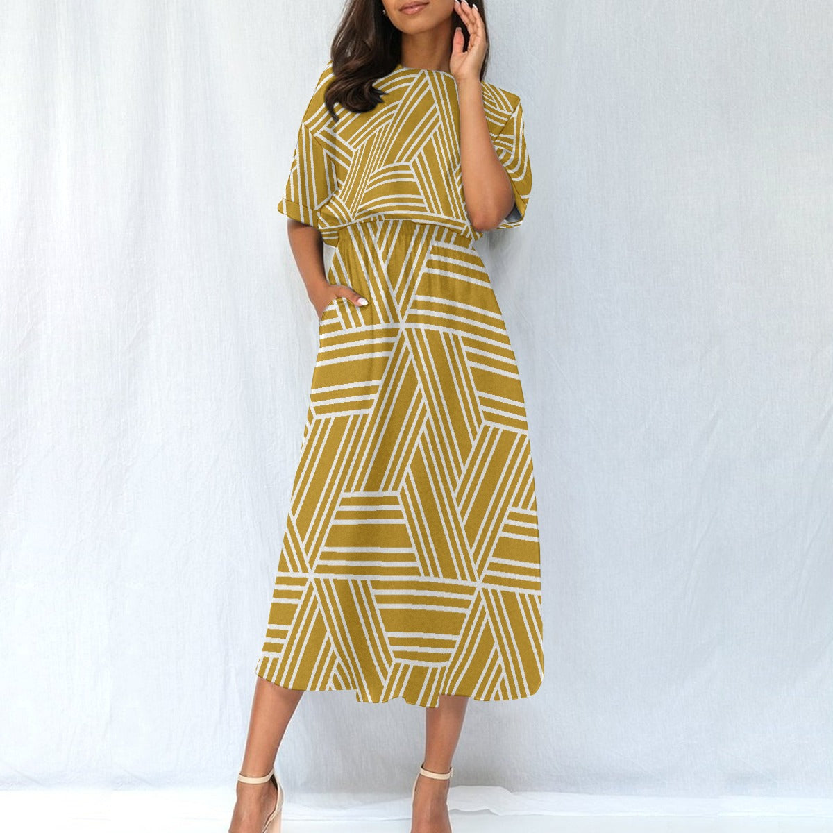 All-Over Print Women's Elastic Waist Dress