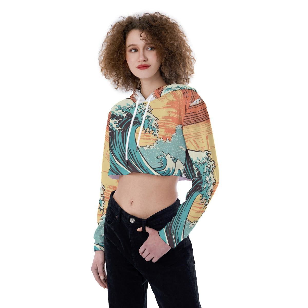 All-Over Print Women's Crop Top Hoodie