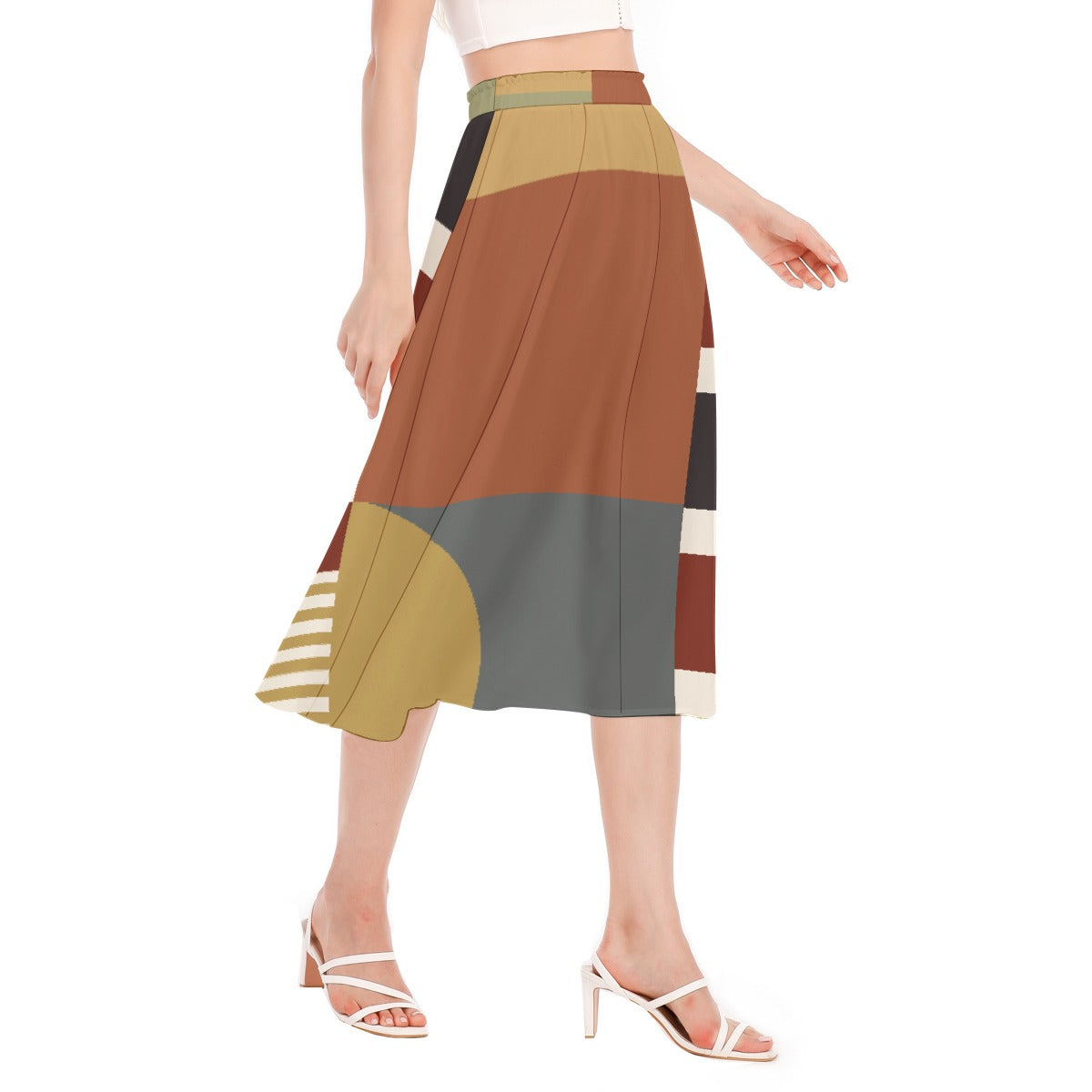 All-Over Print Women's Long Section Chiffon Skirt