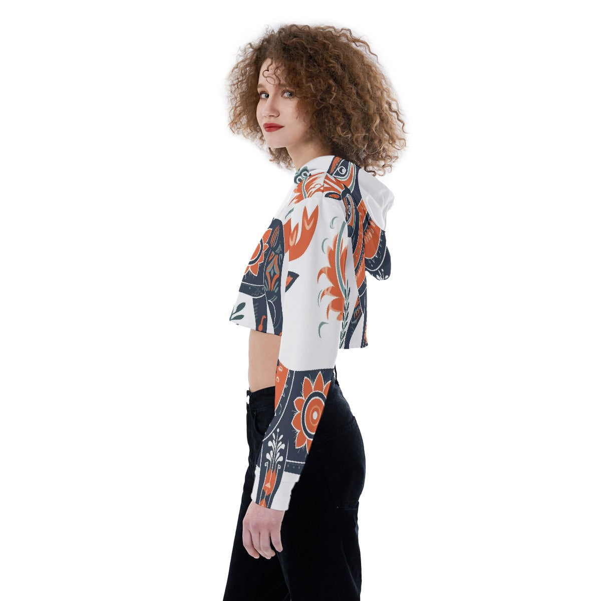 All-Over Print Women's Crop Top Hoodie