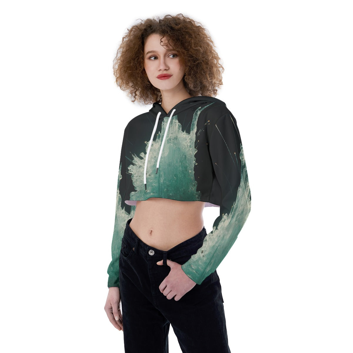 All-Over Print Women's Crop Top Hoodie