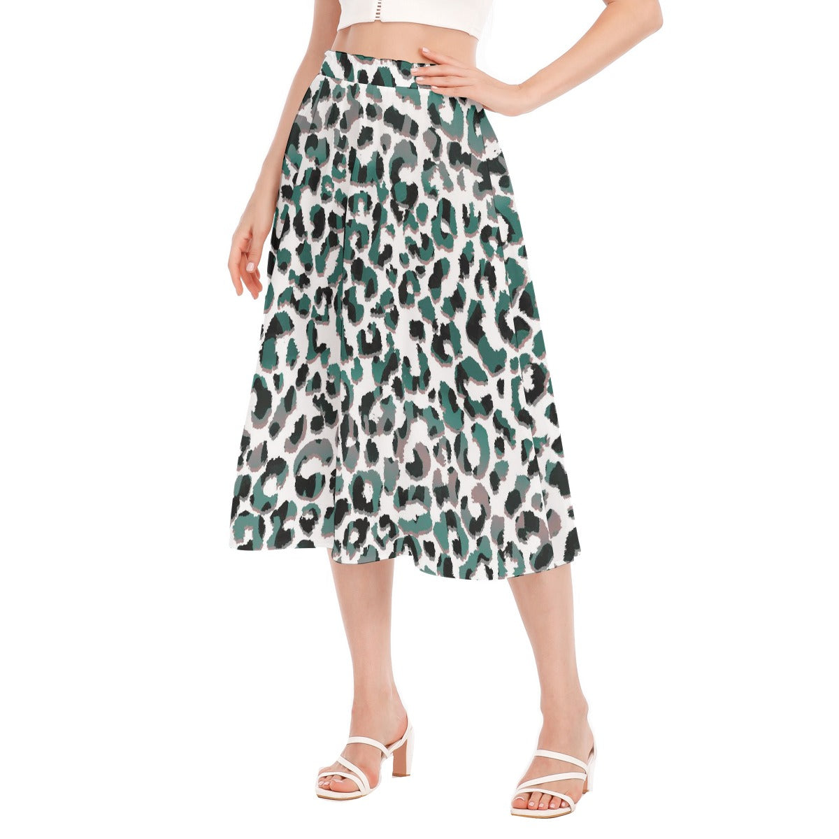 All-Over Print Women's Long Section Chiffon Skirt