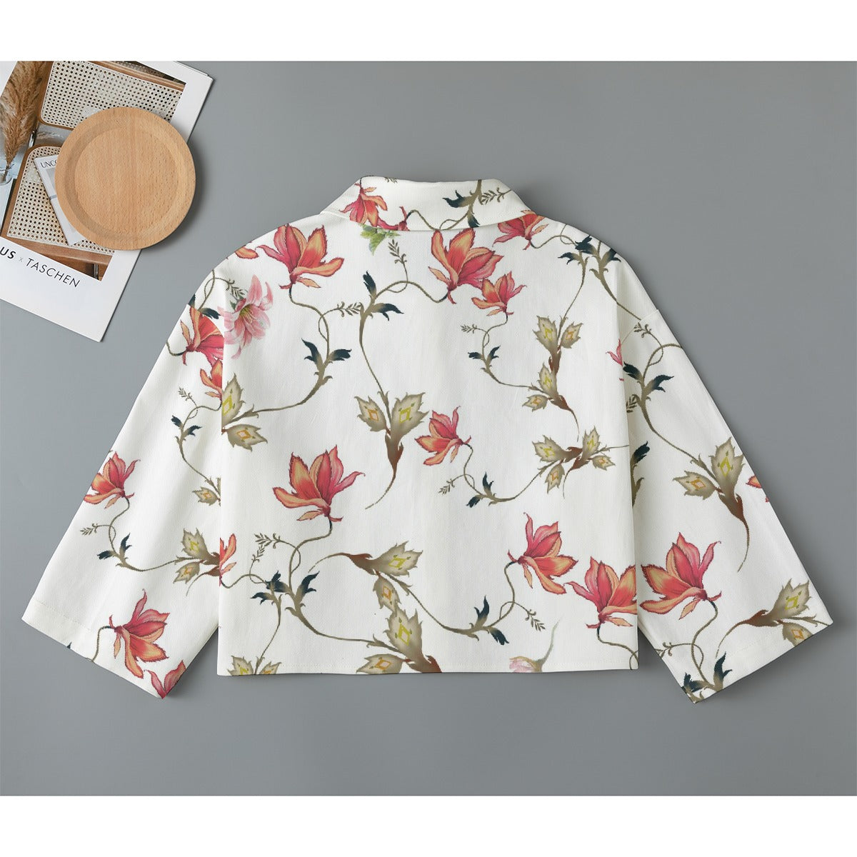 All-Over Print Women's Cropped Jacket | 245GSM Cotton