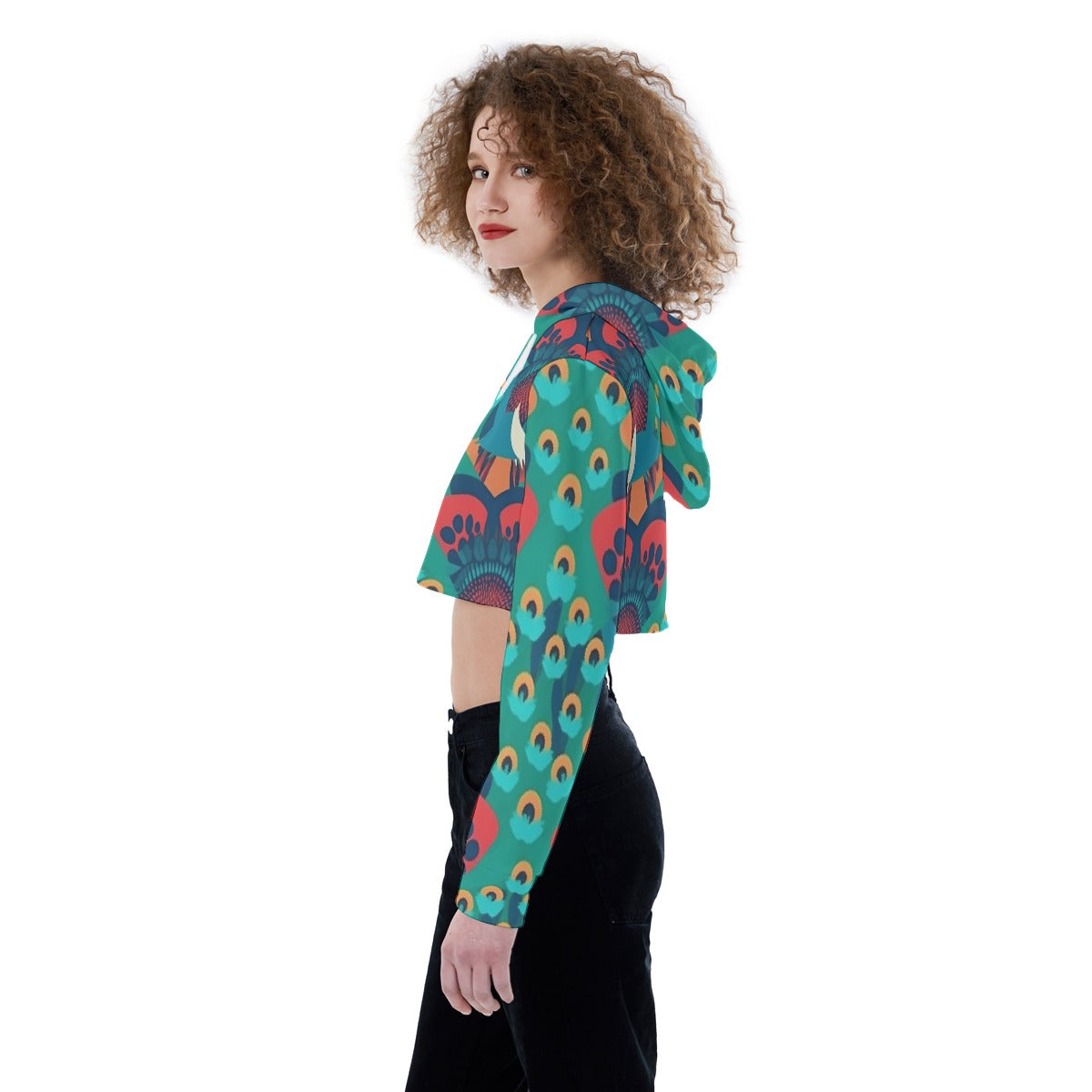 All-Over Print Women's Crop Top Hoodie