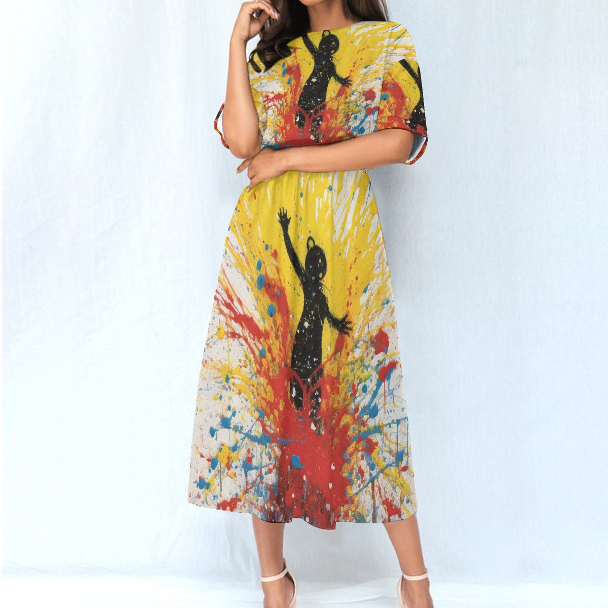 All-Over Print Women's Elastic Waist Dress