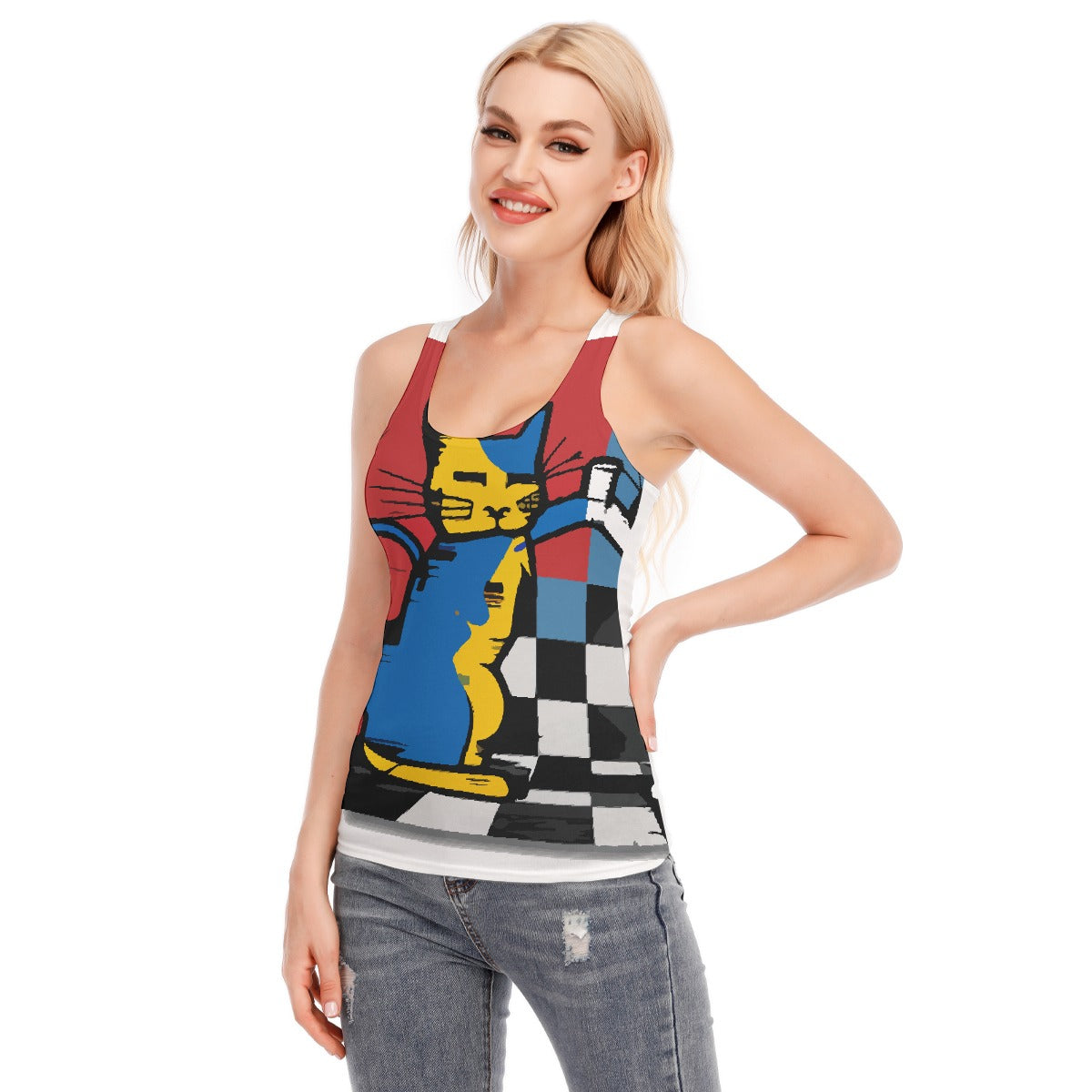 All-Over Print Women's Racer Vest | 190GSM Cotton