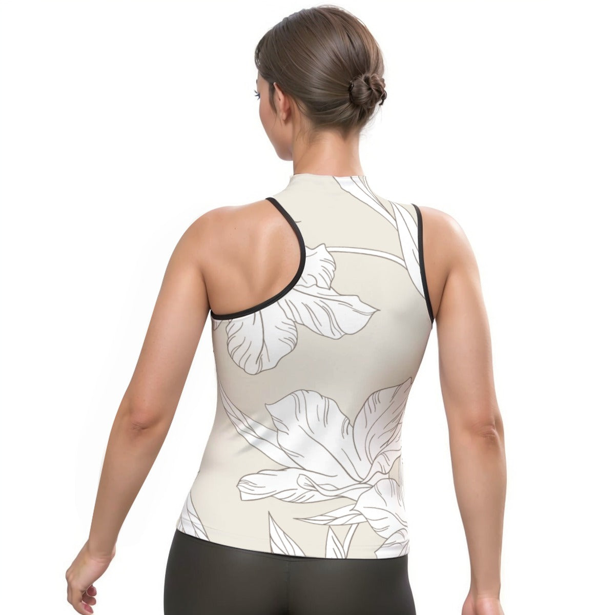 All-Over Print Women's Halter Sleeveless Asymmetrical Tank Top