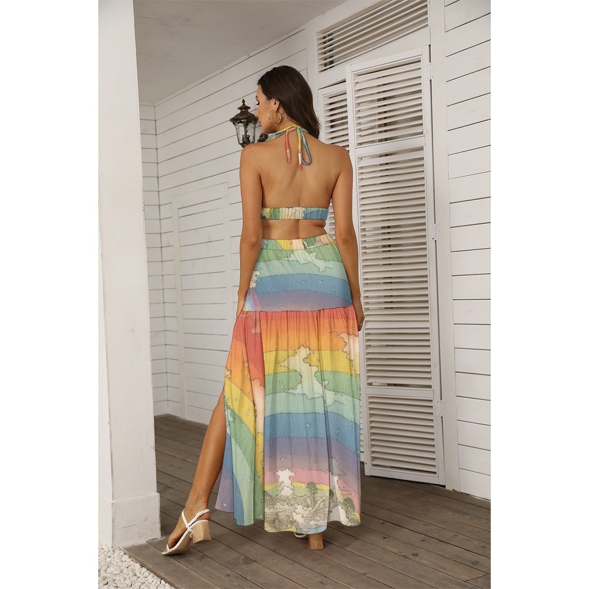 All-Over Print Women's Tie Back Wrap Dress