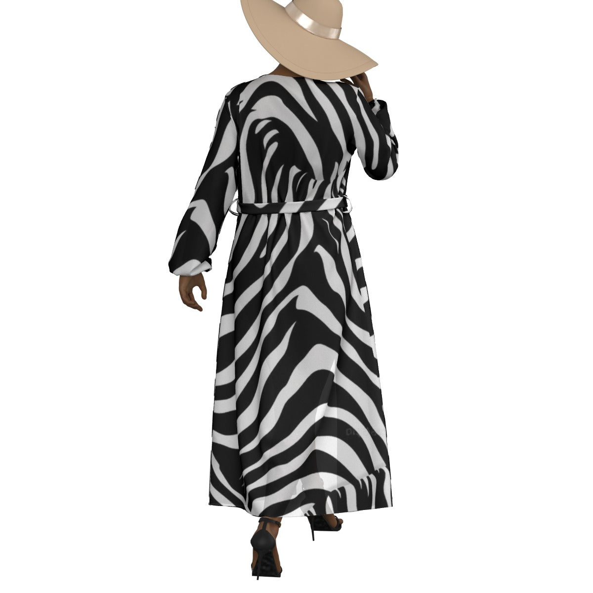 All-Over Print Women's Lace-up Chiffon Robe