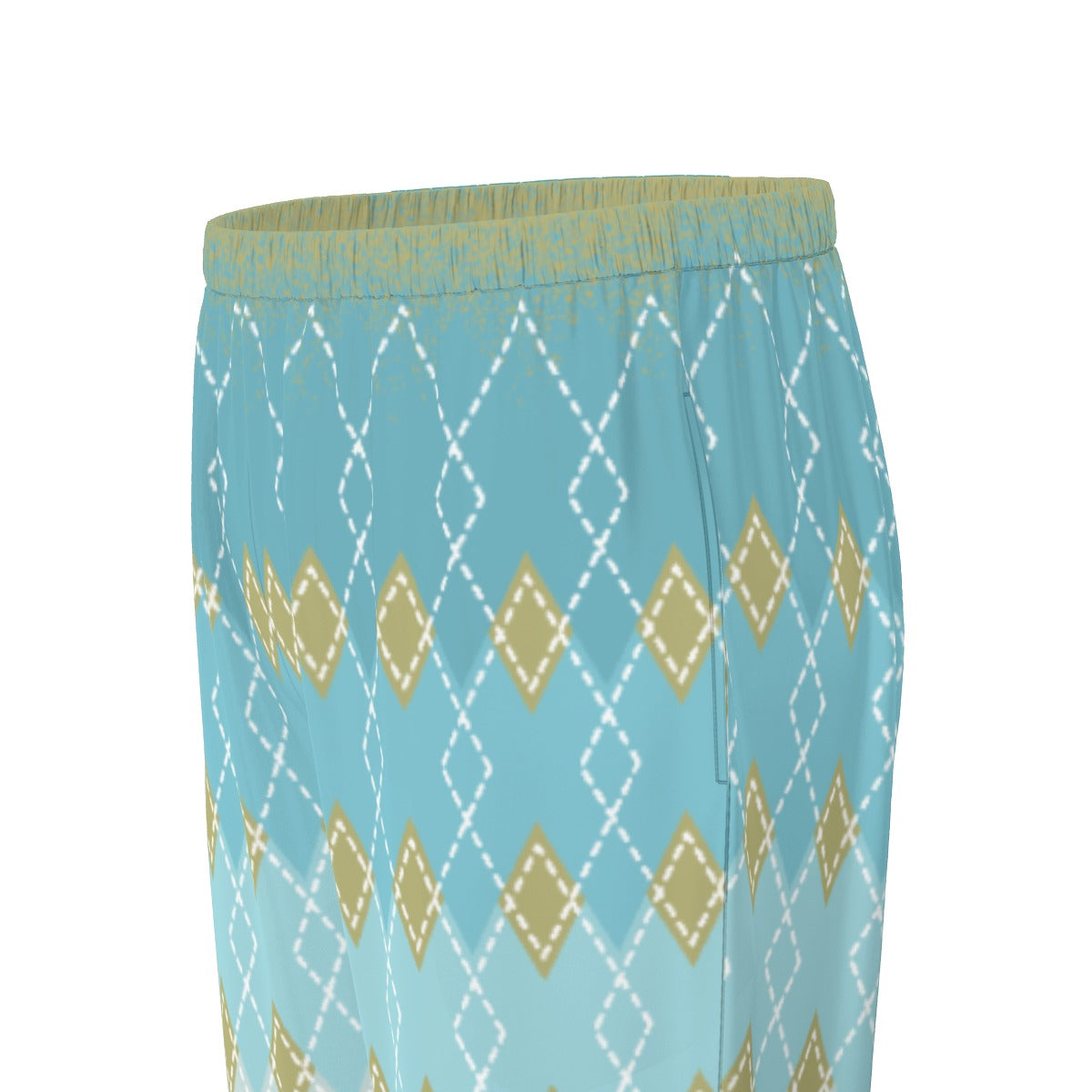 All-Over Print Women's Long Sleeve Pajama Set With Black Contrast Piping