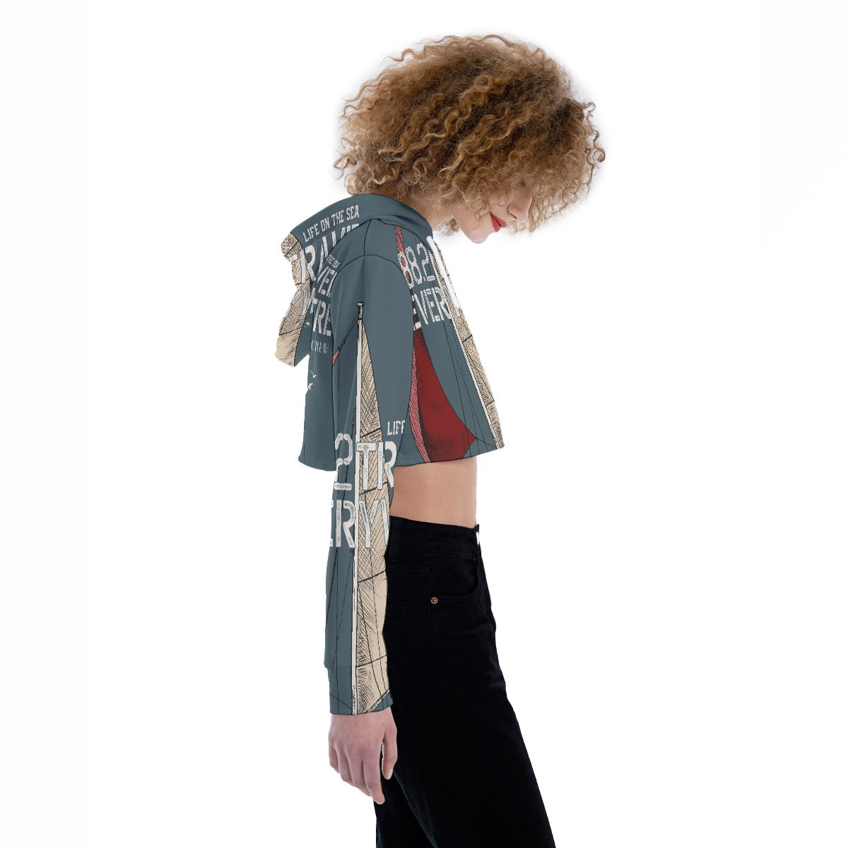 All-Over Print Women's Crop Top Hoodie